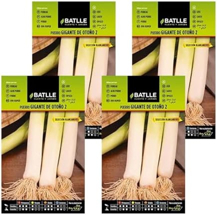 Pack 4 Semillas de puerro gigante otoño Blancanieves de Semillas ...