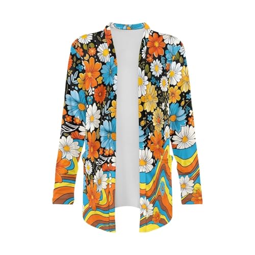 Image of Biyejit Women's Long Sleeve Open Front Cardigan Casual Loose Lightweight Cardigans with Pockets Drape Cardigan