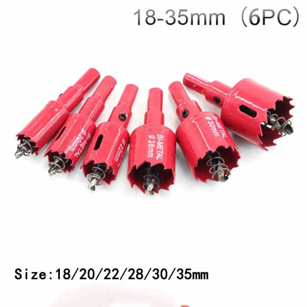 16-75mm M42 Bi-Metal Wood HSS Hole Saws Bit Set para carpintería Madera Plásticos Cortador Acero Hierro Broca Herramienta Accesorios, 6pcs