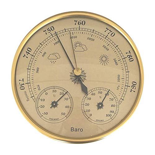 POMNEFE Barometer, Wall-Mounted Home Barometer, Three-in-one Barometer, Thermometer and Hygrometer, Home Wall Decoration
