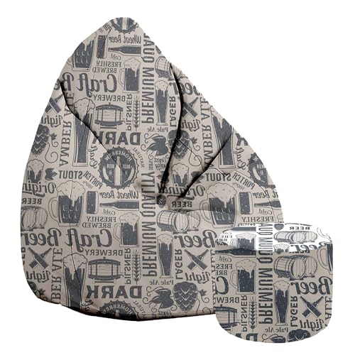 DreamRoots Puf para Adultos con Relleno 80 x 80 x 120 cm – Terciopelo 300 gr/m2 Puf con Respaldo y Taburete y Funda