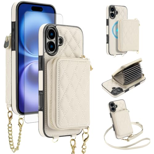 Étui iPhone 17 Asuwish avec bandoulière et porte-cartes pour vos sorties
