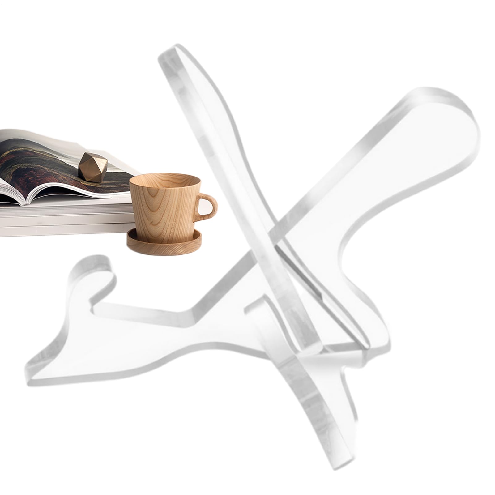Estante transparente en forma de X para libros de cocina y repisa de hogar 8