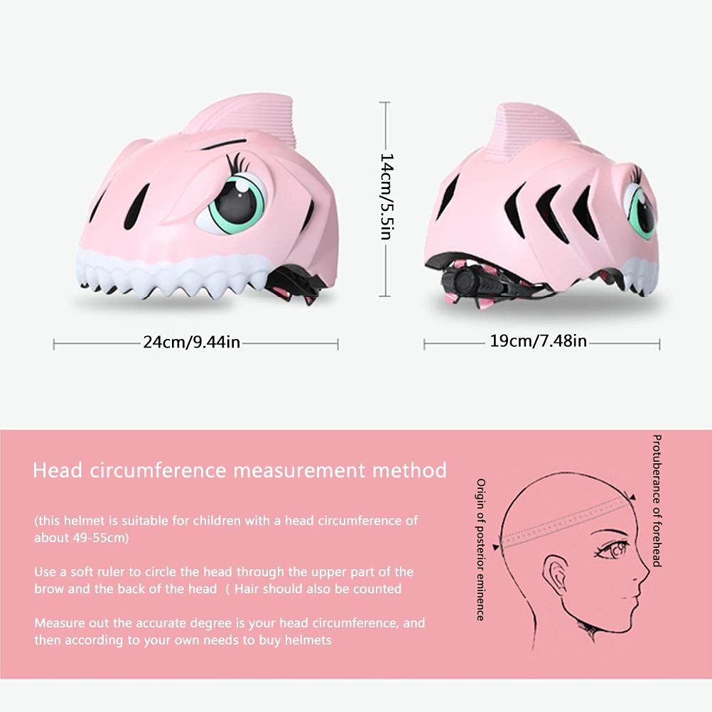 Casco 3D Shark regolabile Cartoon Shark Casco protettivo adatto per pattinaggio a rotelle, ciclismo, skateboard