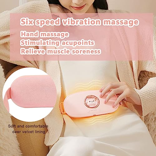 Image of HANNEA Electric Cordless Heating Pad 6 Levels 6 Massage Modes Period Relief