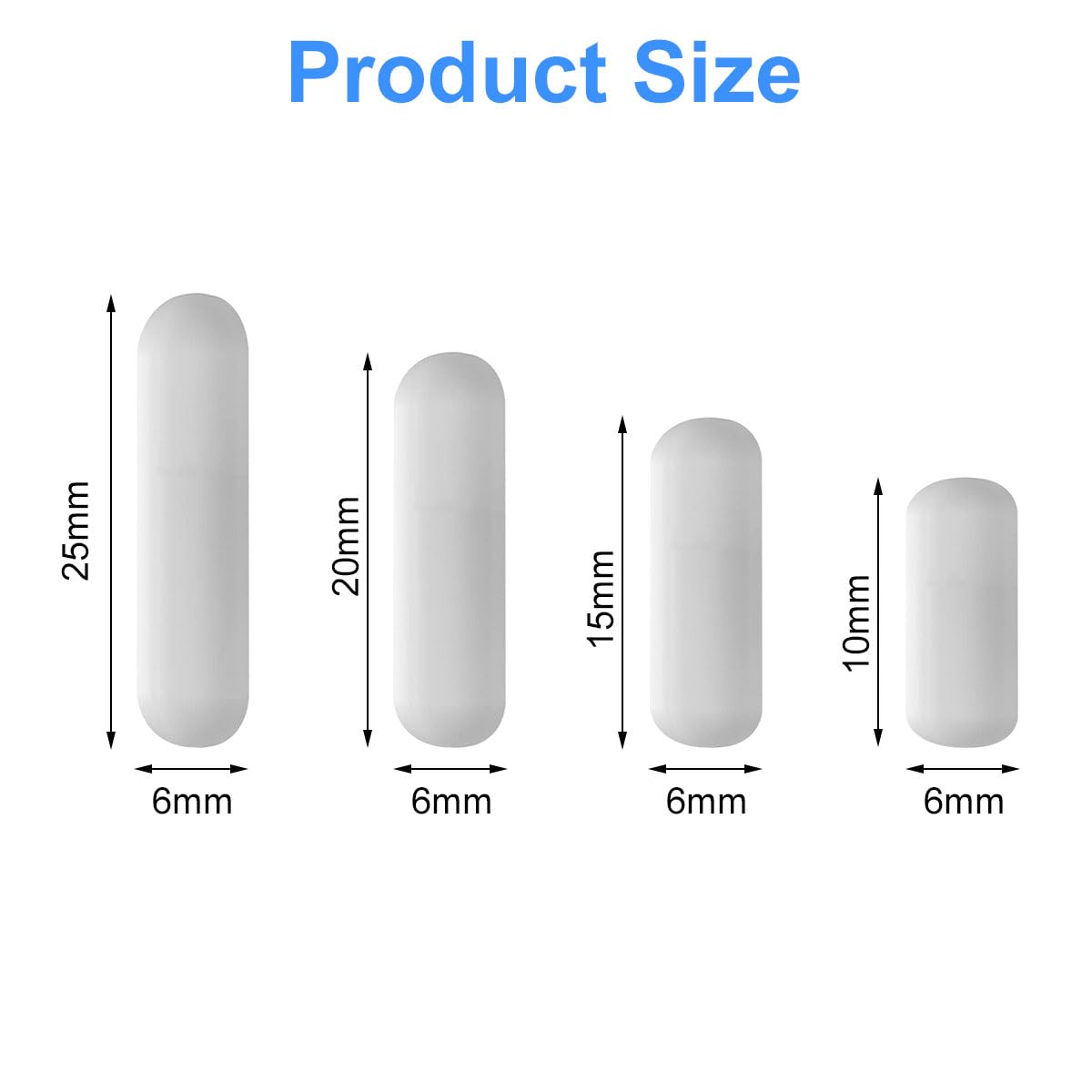 Agitatore Magnetico In PTFE - 6 Pezzi Per Laboratorio, Resistente A Chemical E Calore - Foto 5