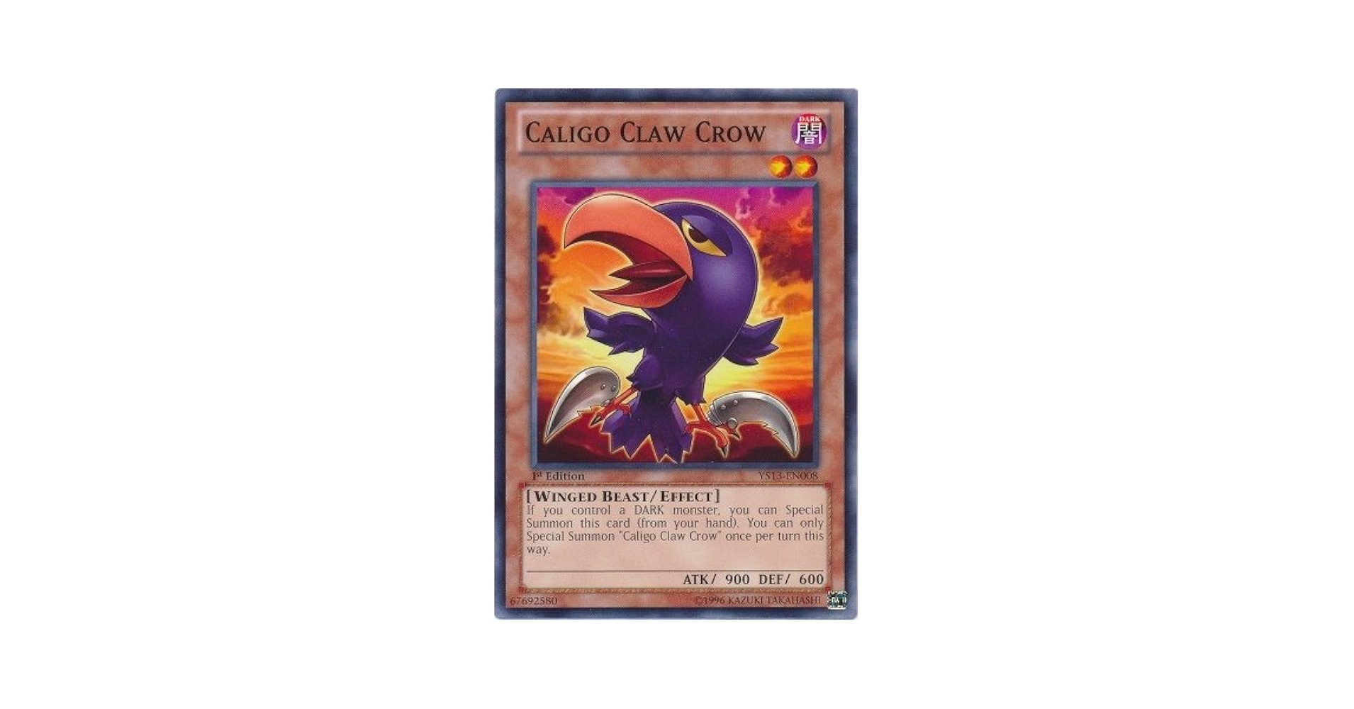 Claw Crow　 Amazon.com: YU-GI-OH! - Caligo Claw Crow (YS13-EN008