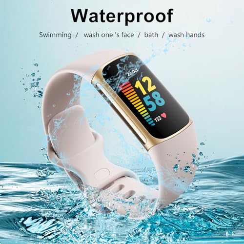 CeMiKa 4Pack Soft Silicone Sport Bands for Fitbit Charge 5/6, Breathable Waterproof Adjustable Wristbands, Small/Large - Image 3