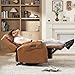 CHITA Genuine Leather Power Recliner Chair for Adults, Electric Wall Hugger Recliner with Adjustable Power Headrest & USB/Type-C Ports, Compact for Small Spaces & Living Rooms, Saddle Brown