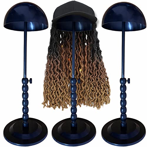Fdbjulyy 3 Pcs Wig Stand Plastic Wig Holder For Styling 25-48Cm Adjustable Height Hat Cap Diy Display For Short Long Wigs Portable Folding Portable Hat Head Stand Mannequin Head Easy Assembly Stable #TOP2