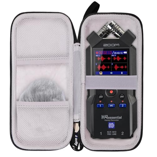 worfty for Zoom H4essential 4-Track Handy Recorder (2024 Model) Carrying Storage Case (Case Only) (Black)