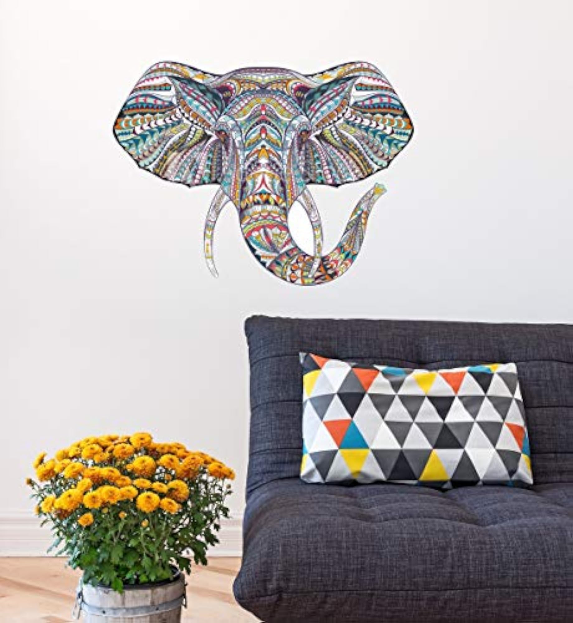 Elephant Face Medium Vinyl Wall Sticker