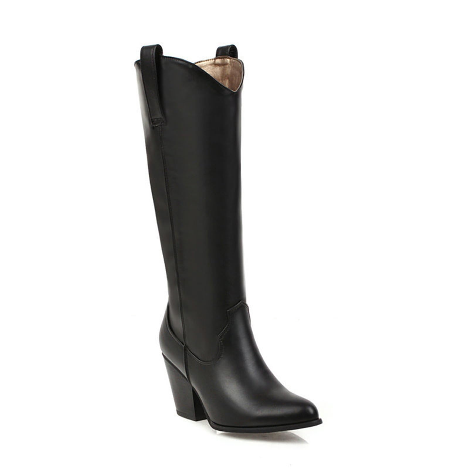8CM/ 3.14IN Western Cowboy Boots Otoño e Invierno Nuevo Tacón Grueso Botas Largas Zapatos Mujer Versátiles