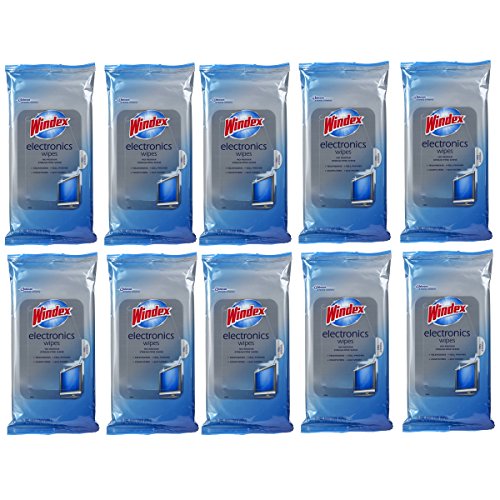 Windex Electronics Wipes, 25-Count, 10 Pack, Total 250 Wipes #TOP23