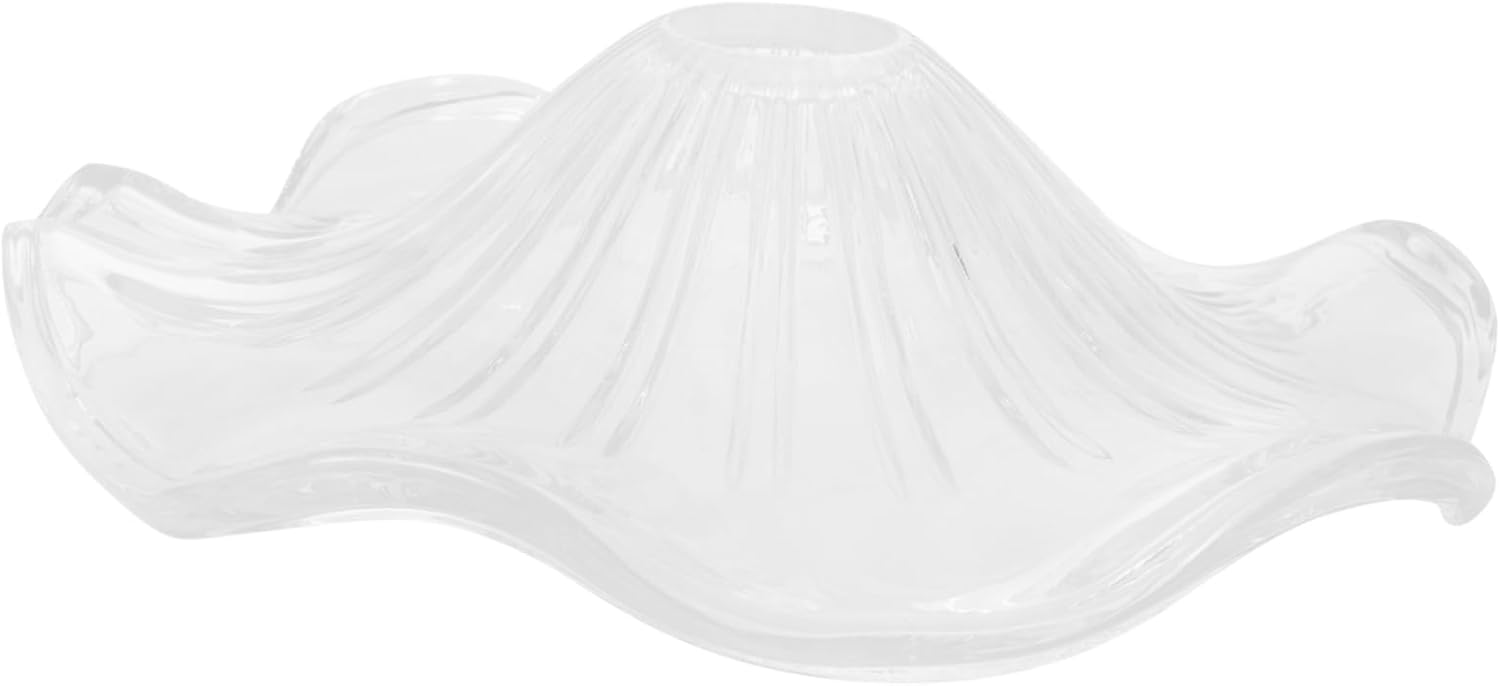 jojofuny Clear Glass Pendant Lamp Shade Cover Elegant Flower Design for Dining Room Easy to Install Decorative Hanging Light Fixture for Ceiling and Pendant Lamps