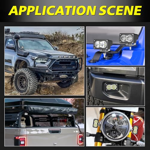 Image of LED Pods, AKD Part 3 Inch Flood CREE LED Off Road Lights 40W Small Driving Light Pods Backup Reverse Lights Fog Pod Light 2 Packs for Truck Pickup Motorcycle UTV ATV SUV Dirt Bike Surron