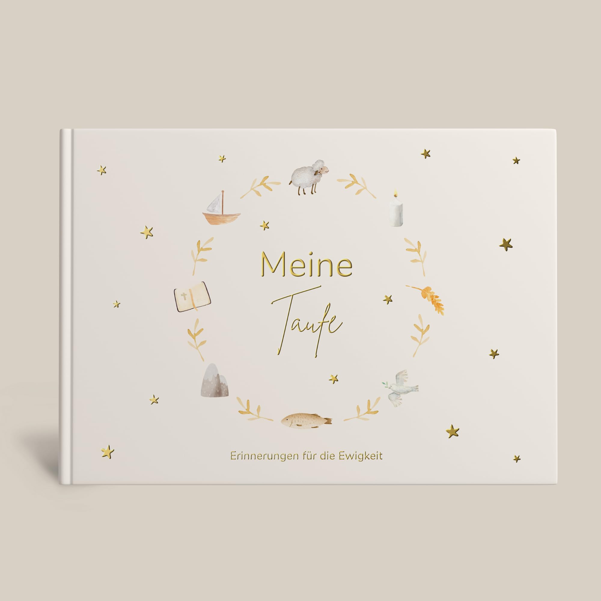 MeinBaby123® Taufbuch Meine Taufe | Taufbuch | Geschenk zur Taufe | Taufgeschenke Jungen & für Mädchen | Erinnerungsbuch Taufe | Taufe Deko - vergoldetes Cover
