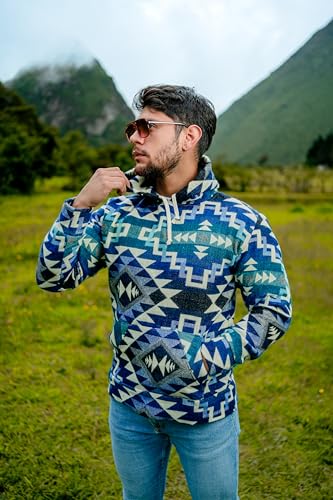 Image of Handmade Alpaca Sweater for Men or Women, Vibrant Colors, Soft and Hypoallergenic, Crafted by Otavalenos Artisans in Ecuador.