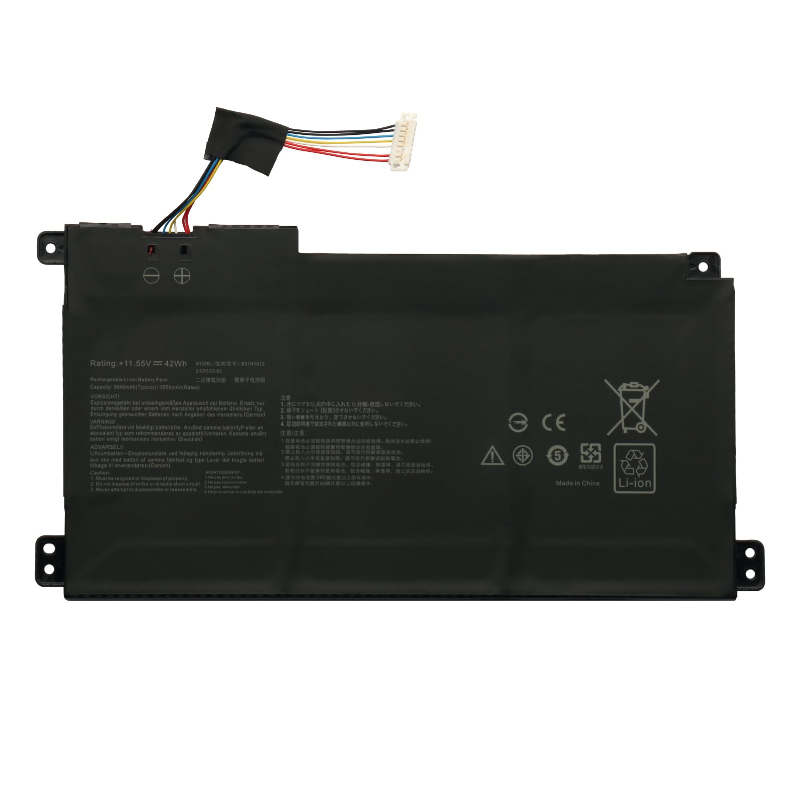 haoctrers Batería de Repuesto for B31N1912 C31N1912 0B200-03680000 with