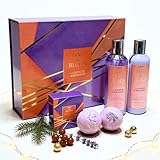 Gifts for Women who has Everything - Lavender & Bergamot Spa Gift Set – Luxury Bath & Body Collection with Shower Gel, Body Lotion & Bath Bombs – Relaxing Self Care Gift for Women – Jane & Bloom