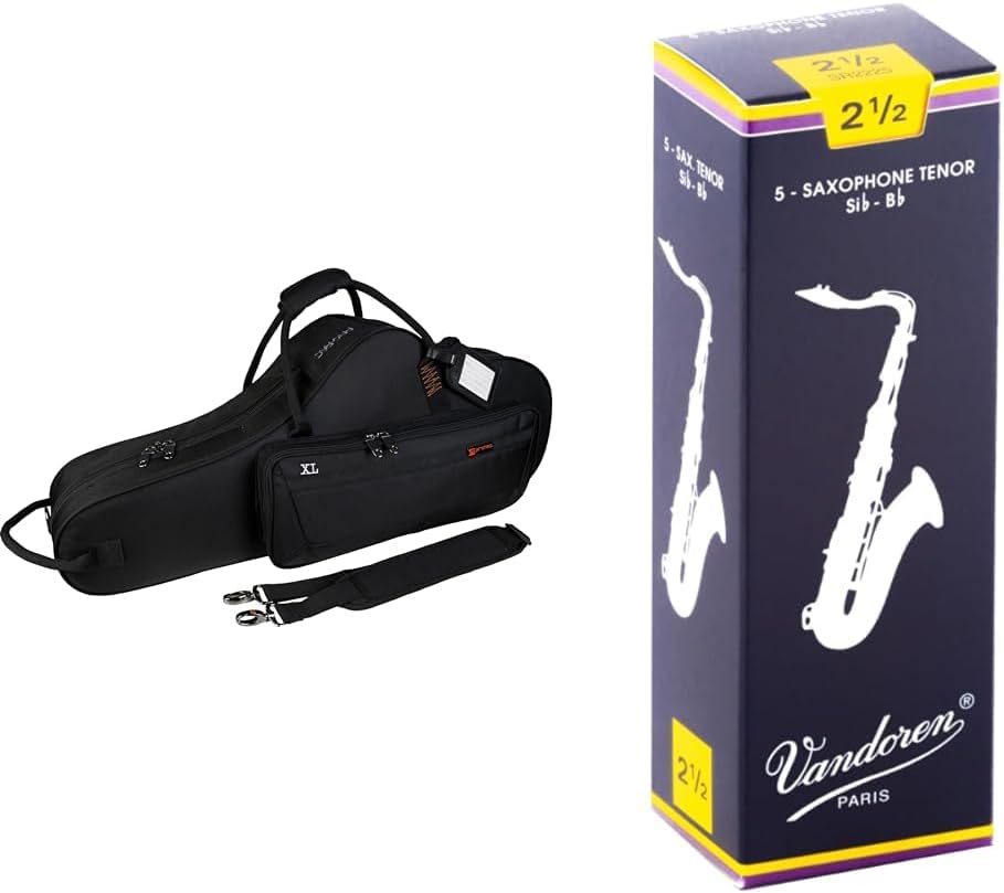 Protec Tenor Sax Case & Vandoren Tenor Sax Reeds Strength 2.5 Box of 5