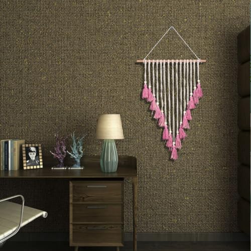 Tapiz bohemio de algodón beige y rosa hecho con flecos para una decoración chic 7