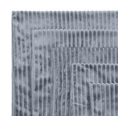 Image of RD TREND Cushion Cover Set of 5, Decorative Sofa Living Room Home Square Cushion Covers 24 Inch x 24 Inch, Aesthetic Corduroy Striped Double Sided (Grey,Pack of 5)