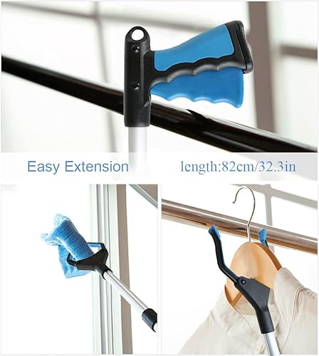 Miniatura 5 de Herramienta de agarre de alcance de 32.3 in de largo, herramienta de agarre plegable para ancianos, pinza de basura ligera, extra larga, herramienta