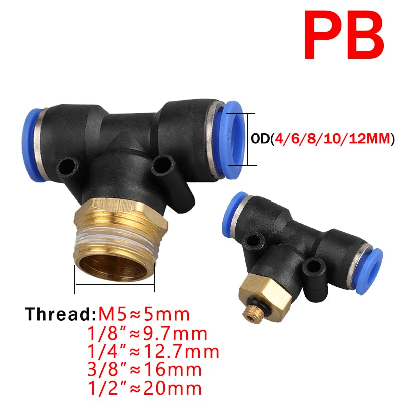 Raccord pneumatique PCF femelle 20 pièces pour tube de 4 à 8mm