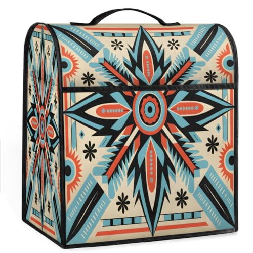 Coffee Maker Cover Ethnic Aztec Texture Kitchen Appliance Covers Small Appliance Covers Blender Cover Juicer Cover Dust Covers for Kitchen Appliances with Top Handle and Pockets,Washable,C497