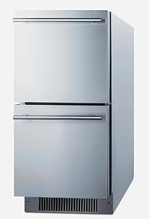 Summit 15” Two Drawer Refrigerator, Indoor or Outdoor Refrigerator, 2.76 cu.ft. Capacity, ADA Compliant, ENERGY STAR, Stainless Steel, Panel Ready Capable*- ADRD15 (*Panels not included)