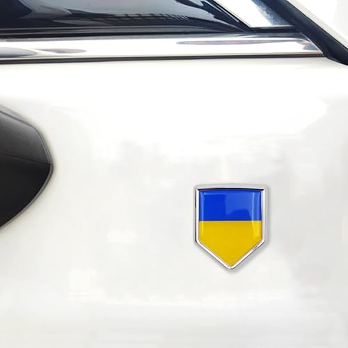 Miniatura 5 de Overdecor Calcomanías de bandera de Ucrania, emblema de automóvil, accesorios de automóvil de Ucrania, decoraciones de bandera de escudo cromado,