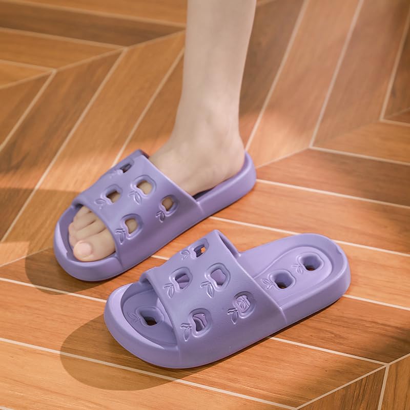 Shower Shoes for Women Quick Drying Shower Slippers Bathroom Sandals Non Slip House Slippers Purple2