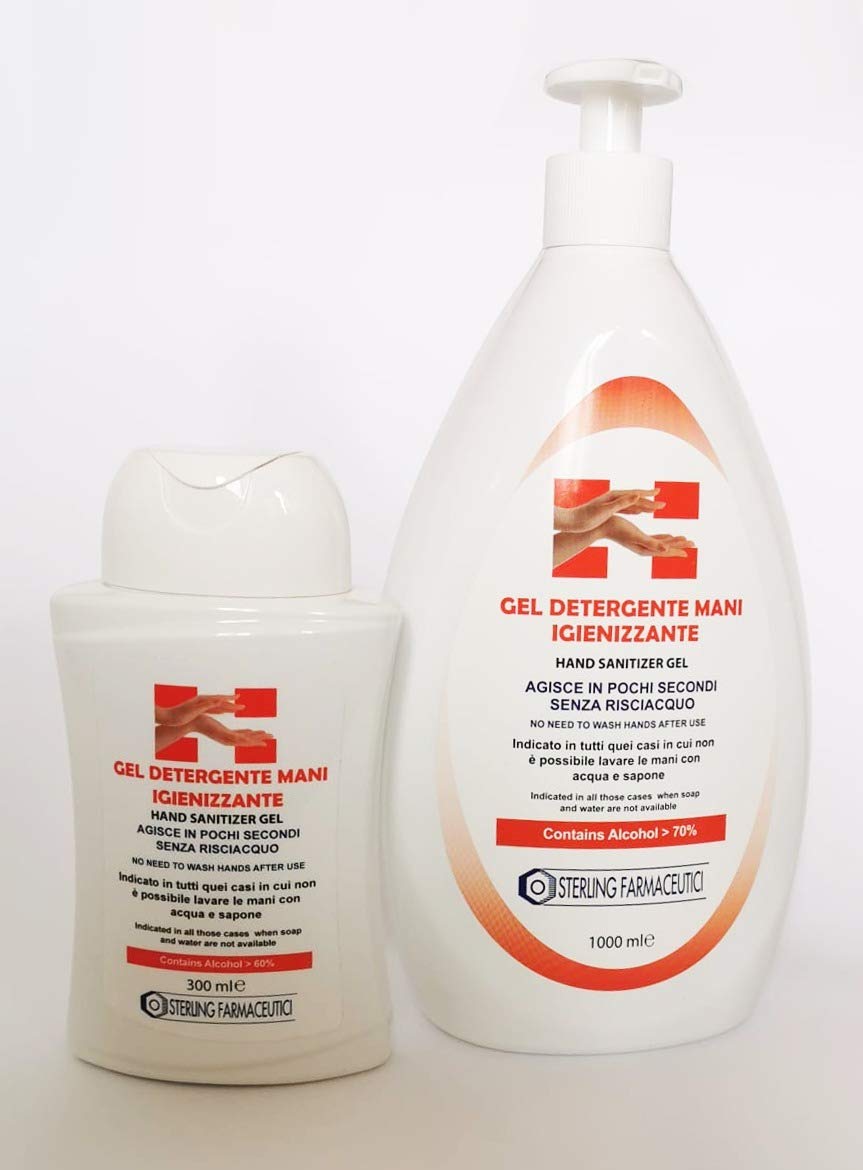 Gel Mani igienizzante 300ml - Alcool > 60% - Maxi Formato