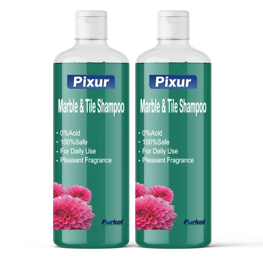 Pixur Marble And Tile Shampoo Orchid Pack Of 2 Pcs x 1 L/Floor Cleaner/Thick Liquid / 0% Hcl Acid/Safe On All Type Floor/Eco Friendly/No Harmful Chemicals/For Home,Office,Kitchen,Bathroom