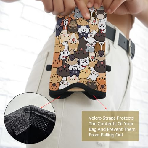 Image of Cell Phone Sleeve Pouch with Adjustable Strap - Dogs | 7.1x3.9 Inch, Neoprene, Small Crossbody Bag for Women, Velcro, Protect Smartphone, Scratch Resistant, Dog Lover Gifts