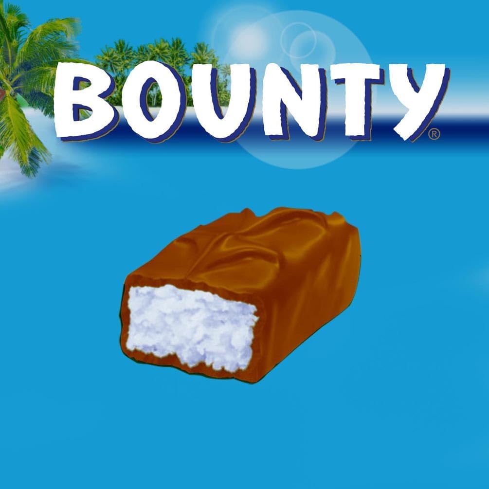 Bounty 4x 24x57g I Multipack I 96 Riegel I Kokosnuss und Schokolade I Schokoriegel I Großpackung I Familienpackung I Bigpack