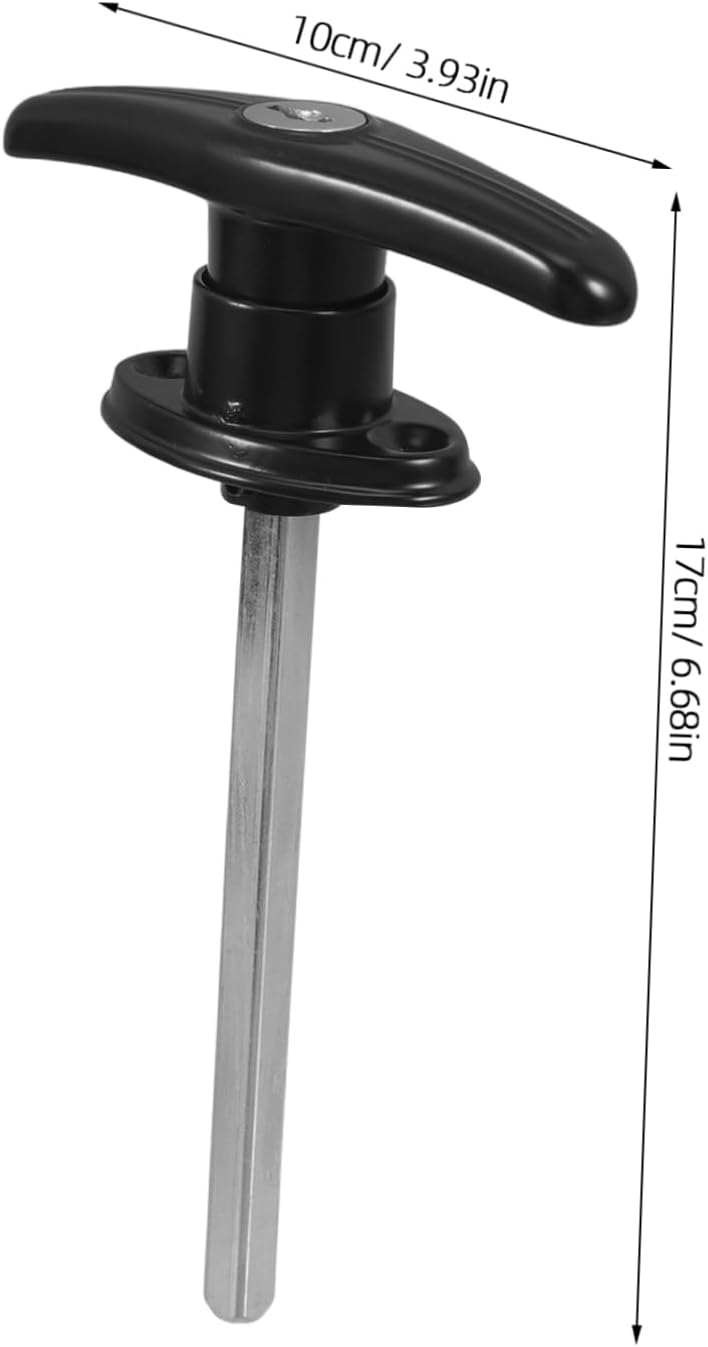 Garneck T-Handle Lock for Garage Doors - Durable Locking Mechanism with 2 Keys for Models Sleek Black Finish Ideal Garage Door Hardware Parts for