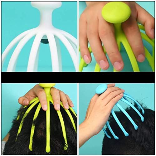 Image of Lukzer Plastic Hand Held Manual Octopus Head Scalp Massager Revive Soothes Headaches, Enhances Sleep, Relieves Stress, Stress & Anxiety Reduction (Black)