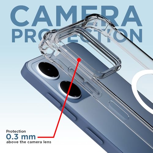 Image of Amazon Basics Back Cover for Redmi 15A 5G Mag-Safe Shockproof PC + TPU Protective Case Magnetic Support Bumper Case (Transparent Mag-Safe)