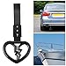 2 PCS Broken Heart Shaped Car Handle Straps Hang Ring Rear Bumper Warning Ring Decorative Subway Train Bus Handle Hand Strap Drift for Car (Black)
