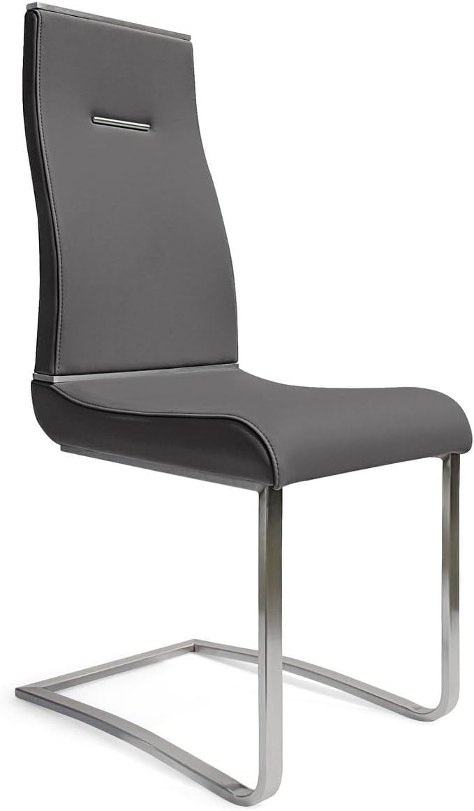 Pemberly Row Dining Chairs, White Polyurethane Seats, Gold Base Finish, Set of 2, Modern Design, Durable Construction, Contemporary Style Comfortable Seating for Dining Room