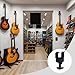 Guitar Wall Mount With Self-Locking Hook, Wall Bracket For Acoustic, Electric Guitars, Bass, Ukulele, Abs Musical Instrument Display Stand, Black