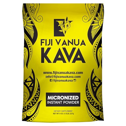 Fiji Vanua Kava Micronized Kava Powder Portable and Easy to Prepare Kava Root No Straining Needed Pure & Strong Drink Powder 8 oz
