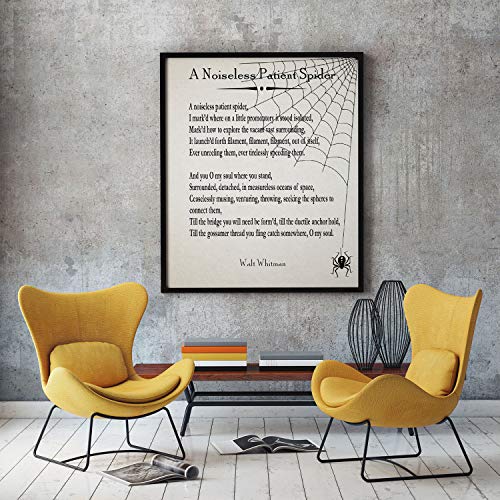 Impression poétique Walt Whitman A Noiseless Patient Spider sur papier d'art ivoire de qualité