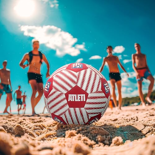 ColorBaby Atlético de Madrid balón de fútbol Playa Talla 5, Neopreno Ligero, diseño Oficial con Escudo, Resistente al Agua y Arena, tamaño 21 cm, óptimo para Exteriores (77616) - imagen 6