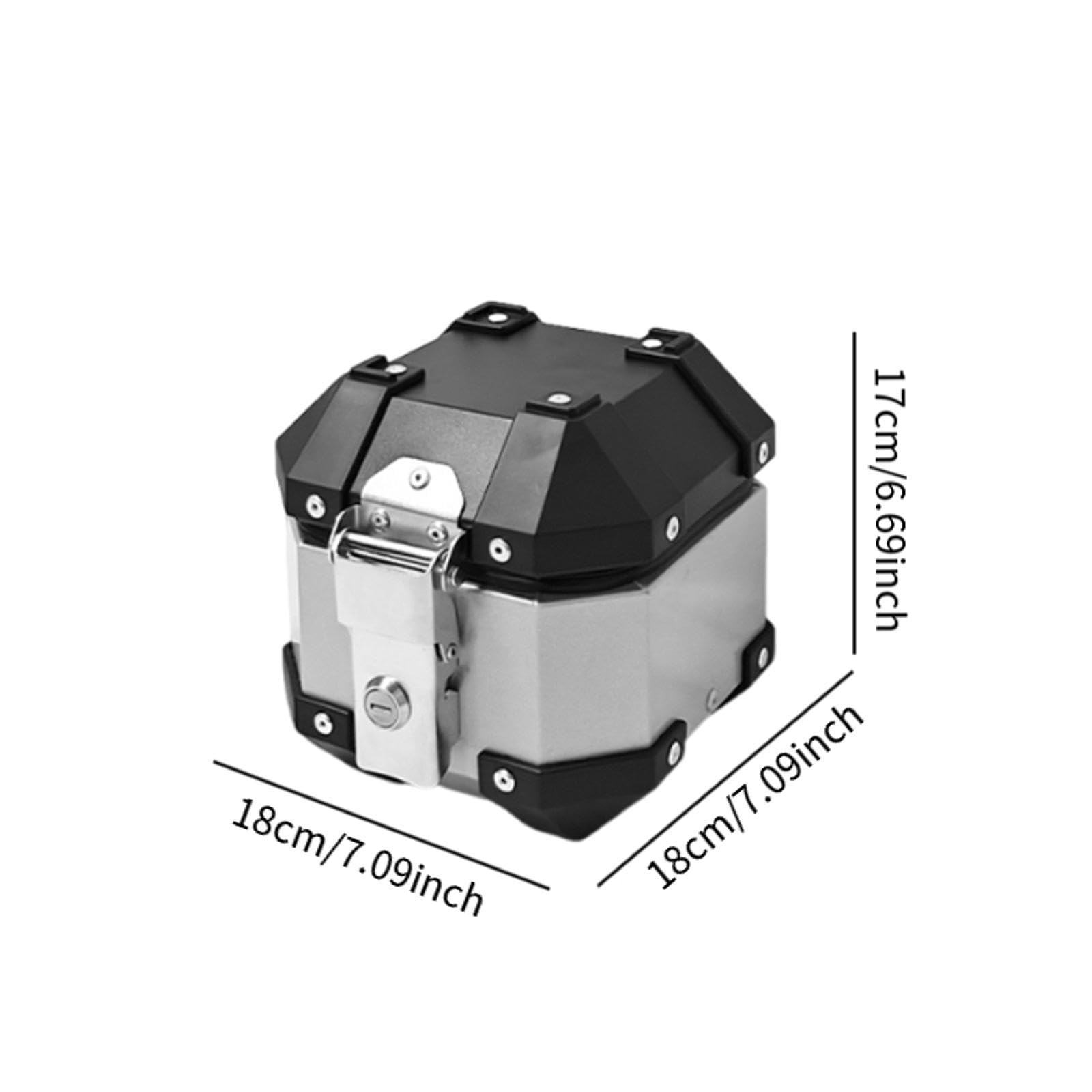 YIJU Storage Carrier Case Motorbike Tail Trunk 5L Waterproof Multifunction Rear Top Box for Upgrade, Silver