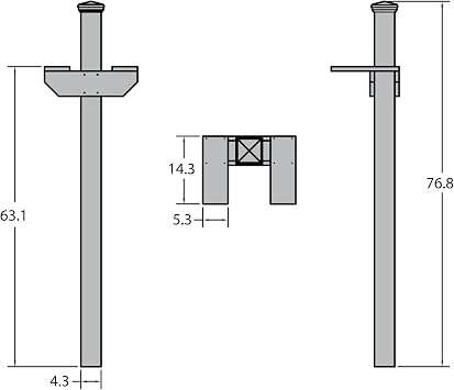 Hazelton Side-by-Side Mailbox Post, Black