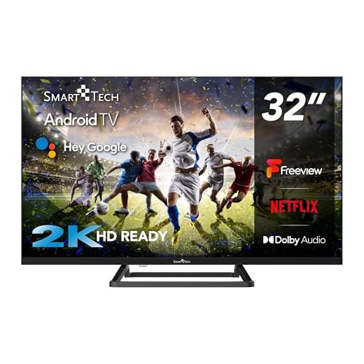 Smart Tech TV LED 32" (80 cm) Smart Android 32HA20V3UK, 3 HDMI, 2USB, Résolution HD: 1366 * 768, Youtube, Netflix, Prime