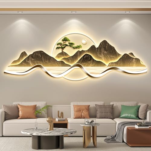 Image of 3D Wall Art Decor with LED Lights, Remote-Controlled, Eye Protection for Living Room, Bedroom, Office - Unique Three-Dimensional Decoration